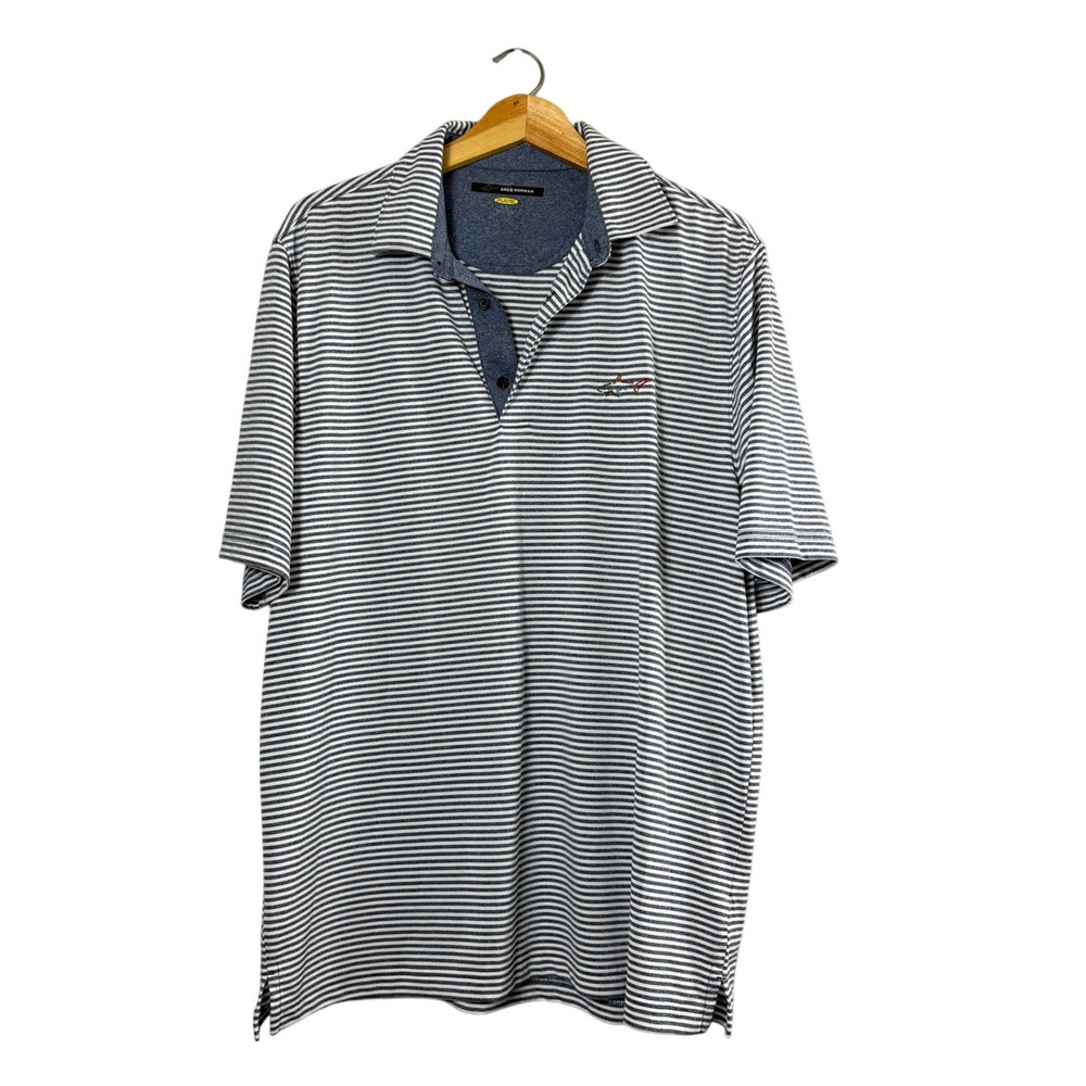 Men's Striped Greg Norman Polo Shirt L